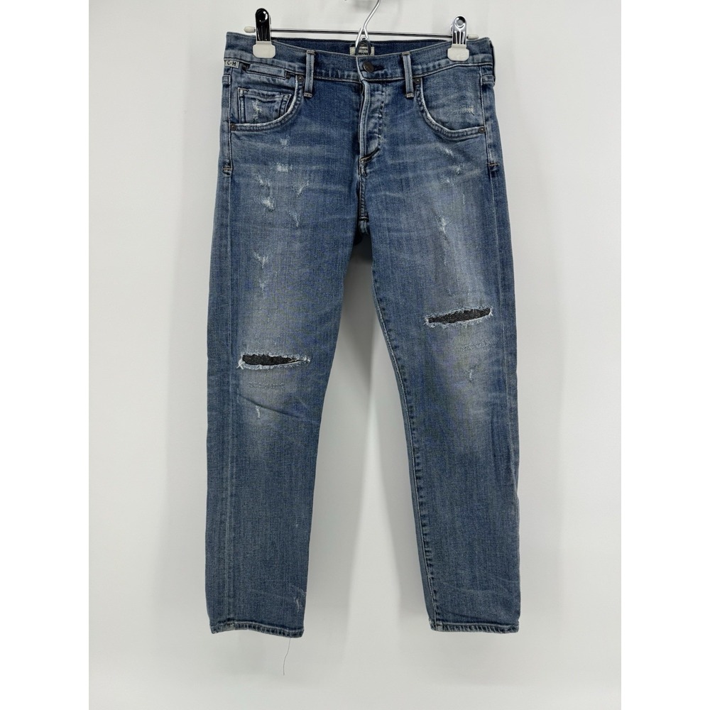 Citizens Of Humanity Jeans Womens 25 Blue Emerson Slim Boyfriend Distressed